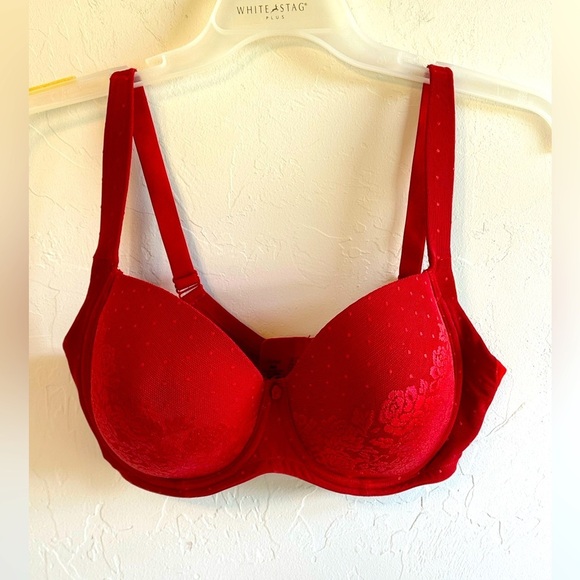 Soma Stunning Support Full Coverage Sexy Red Lace Bra Sz 36 G - Picture 1 of 7